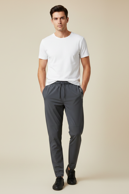Pantalon Gris Léger Respirant Extensible Sport Homme - Polyester