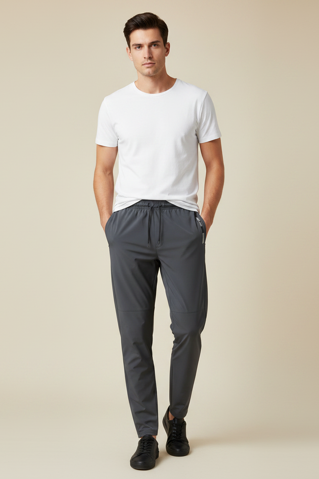 Pantalon Gris Léger Respirant Extensible Sport Homme - Polyester