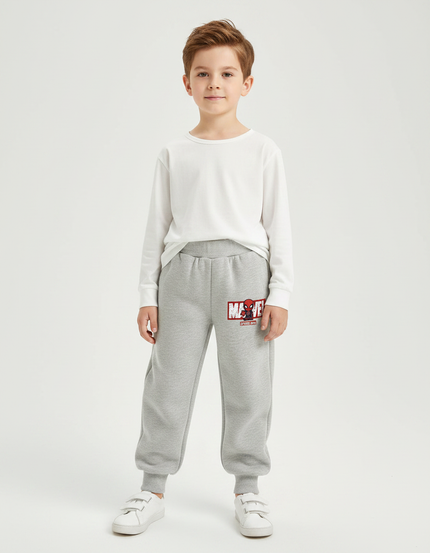 Pantalon Gris Molletonné Spiderman Enfant Confortable