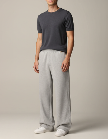 Pantalon Gris Large Coton Décontracté Sport Homme - Molleton
