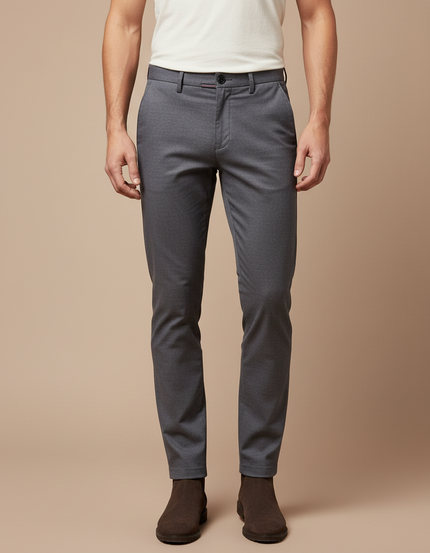 Pantalon Gris Slim Habillé Élégant Homme - Gabardine