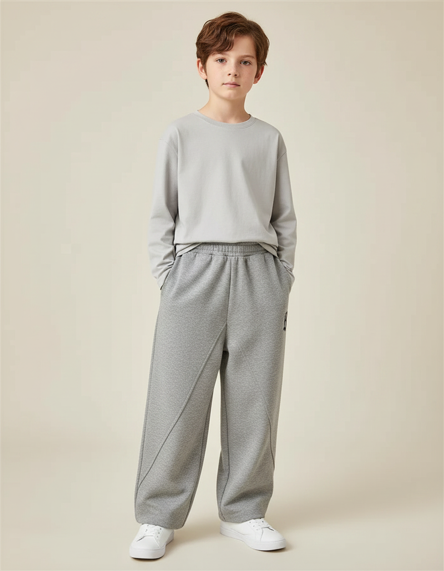 Pantalon Gris Ample Sport Molletonné Garçon