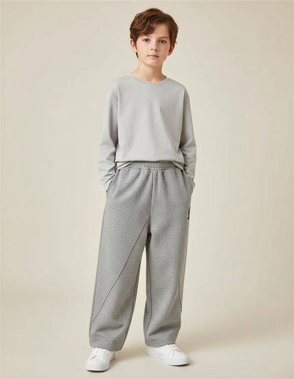 Pantalon Gris Ample Sport Molletonné Garçon