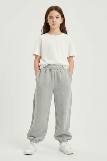 Pantalon Gris Ample Molletonné Confortable Enfant
