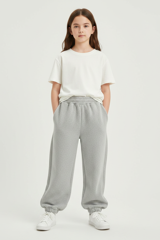 Pantalon Gris Ample Molletonné Confortable Enfant