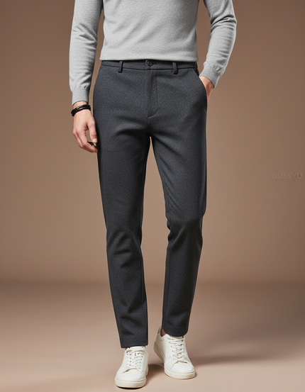 Pantalon Gris Slim Fit Stretch Décontracté Homme - Polyester