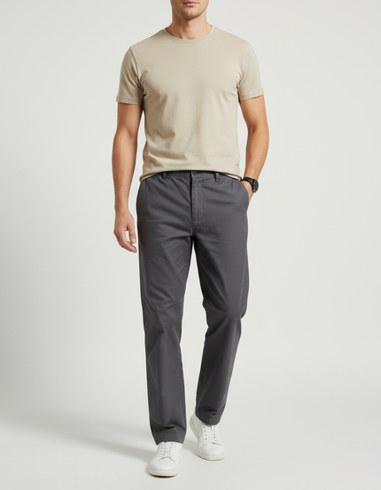 Pantalon Tissu Homme Gris - Coton
