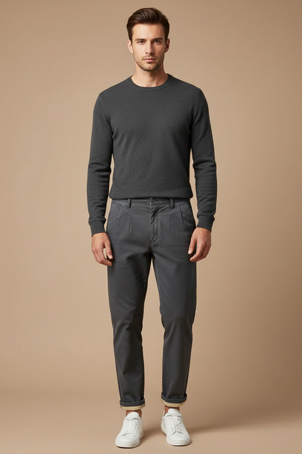 Pantalon Toile Gris Homme