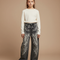 Pantalon Gris Baggy Imprimé Gothique Unisexe - Jean
