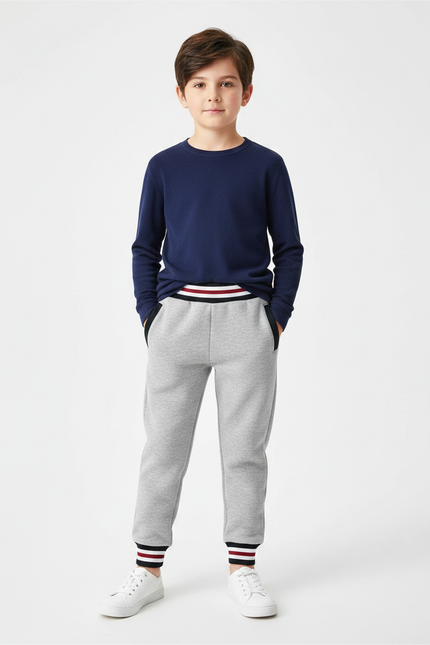 Pantalon Gris Jogging Sport Enfant Coton - Molleton