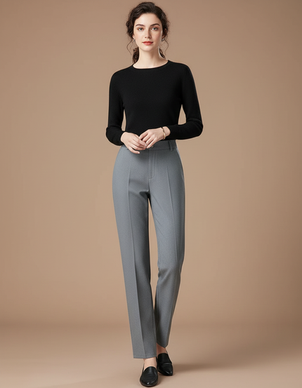 Pantalon Gris Taille Haute - Polyester