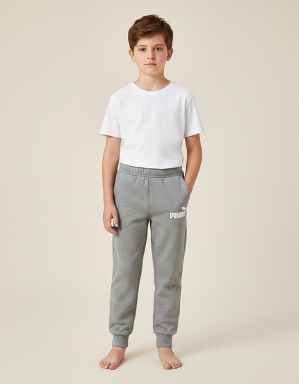 Pantalon Gris Molletonné Sport Logo Enfant