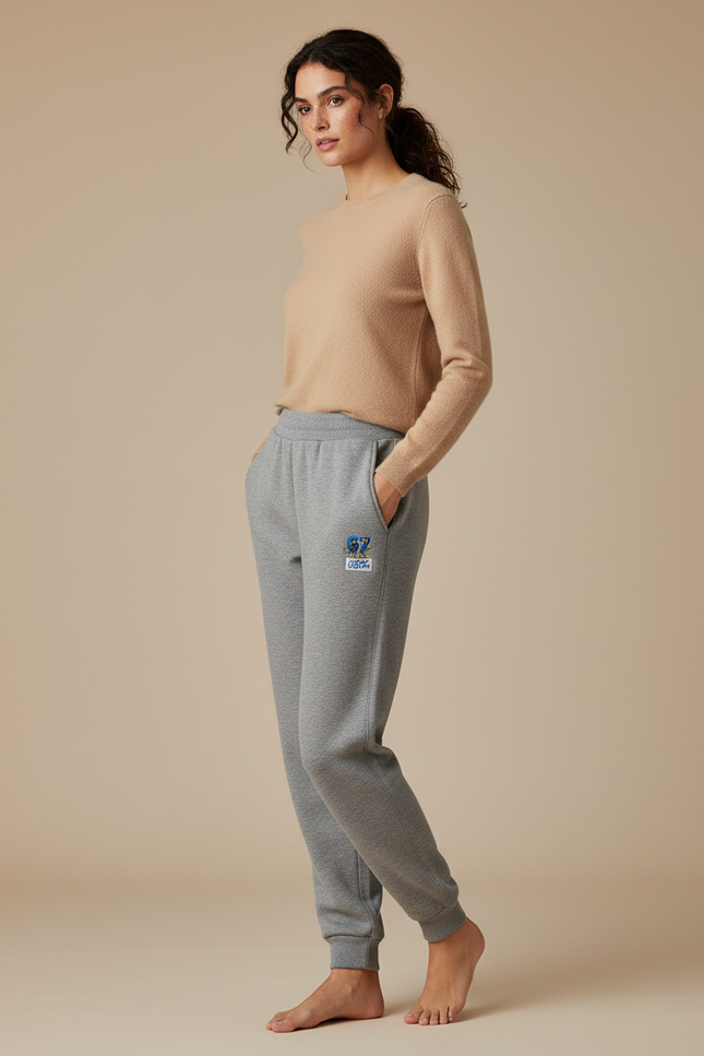 Pantalon Gris De Jogging Décontracté, Motif Logo - Molleton