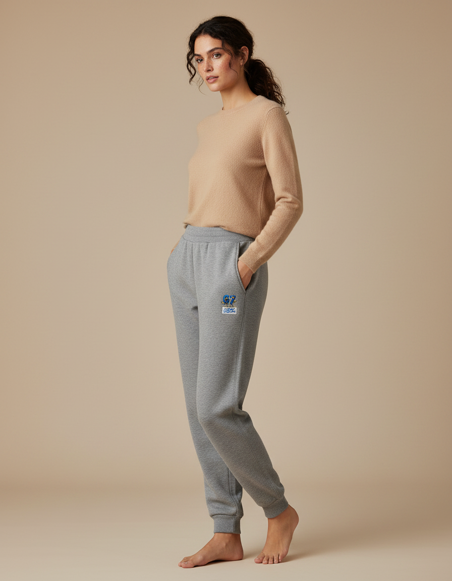 Pantalon Gris De Jogging Décontracté, Motif Logo - Molleton
