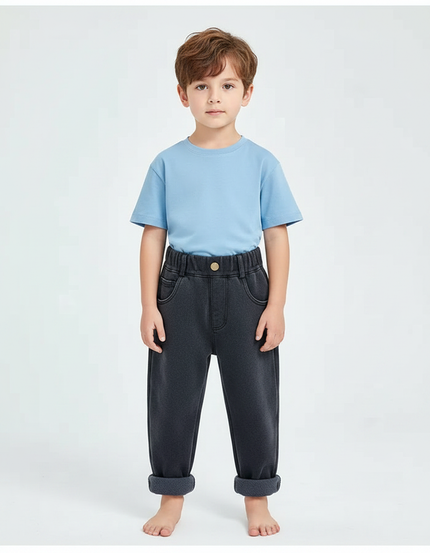 Pantalon Gris Ample Décontracté Hiver Enfant - Molleton
