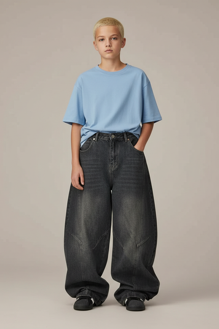 Pantalon Gris Ample Décontracté Urbain Enfant - Jean