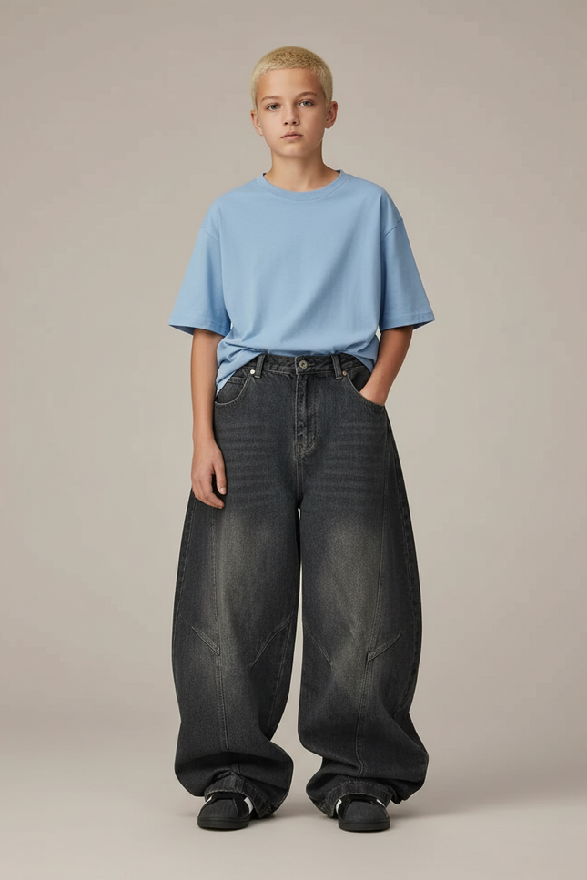 Pantalon Gris Ample Décontracté Urbain Enfant - Jean