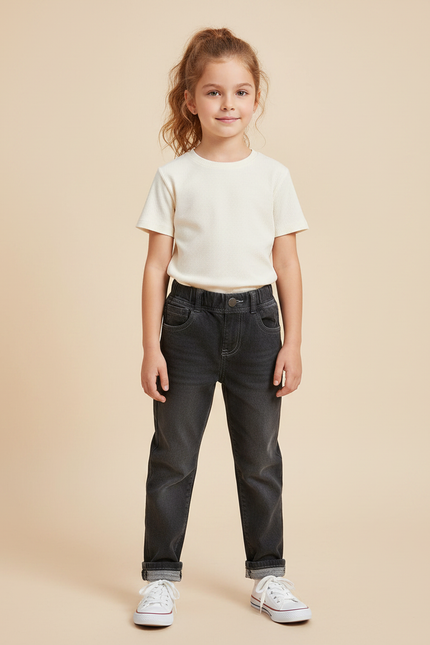 Pantalon Gris Denim Ample Enfant - Jean