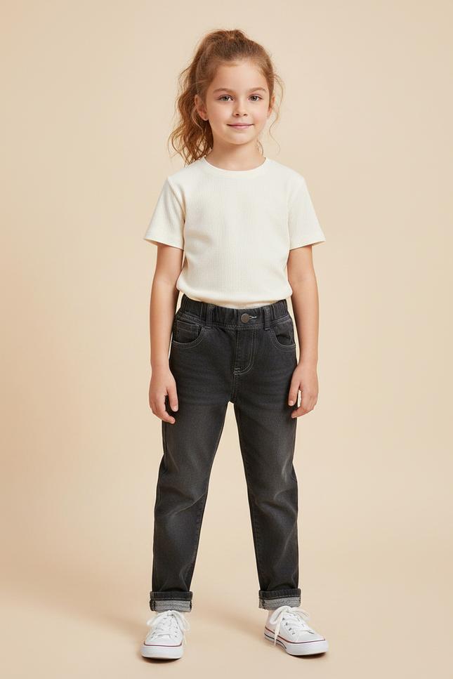 Pantalon Gris Denim Ample Enfant - Jean