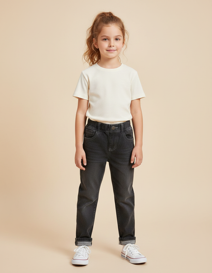 Pantalon Gris Denim Ample Enfant - Jean