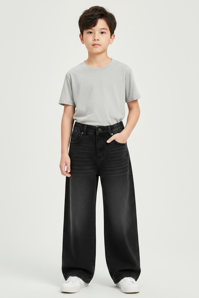 Pantalon Gris Large Décontracté Denim Garçon - Jean