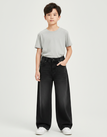 Pantalon Gris Large Décontracté Denim Garçon - Jean