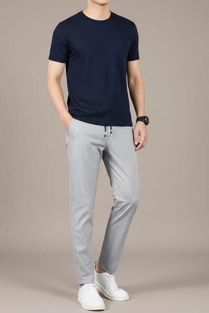 Pantalon Fuselé Homme Gris - Polyester