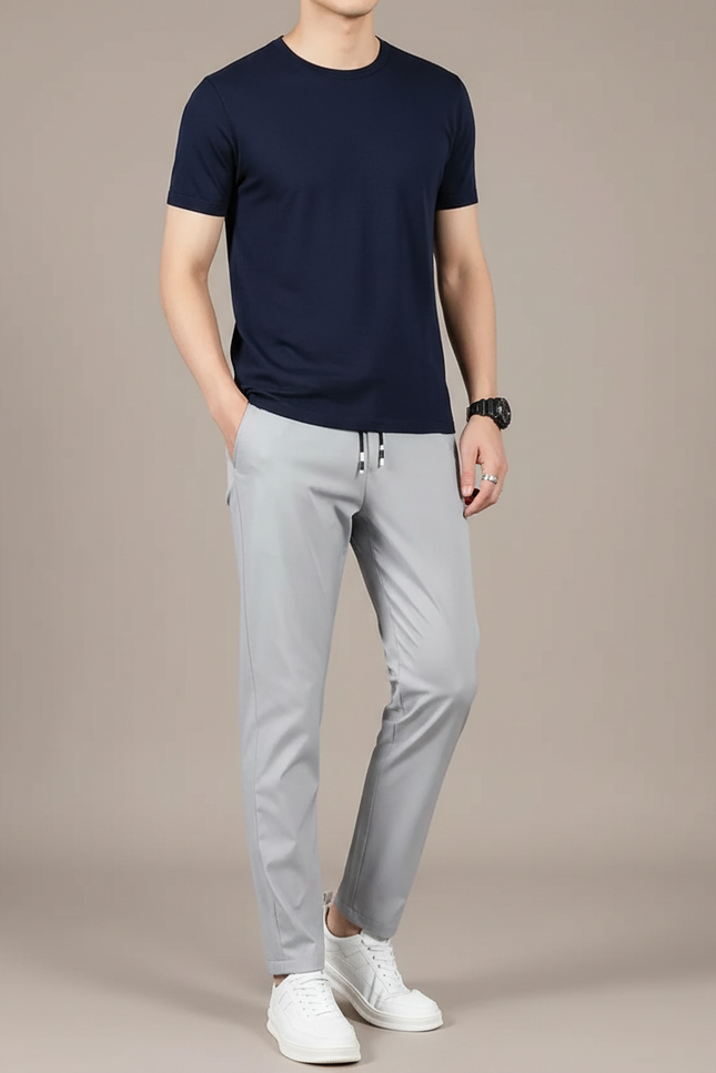 Pantalon Fuselé Homme Gris - Polyester