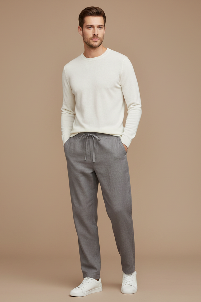 Pantalon Lin Gris
