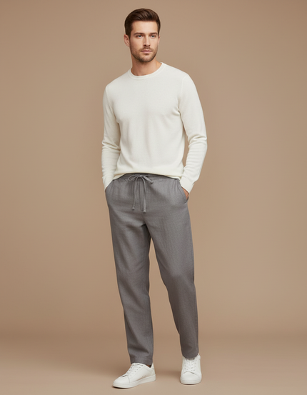Pantalon Lin Gris