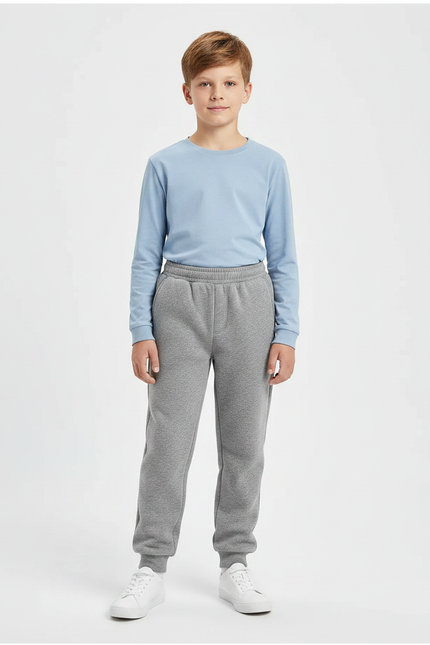 Pantalon Gris Molletonné Sport Enfant Confortable