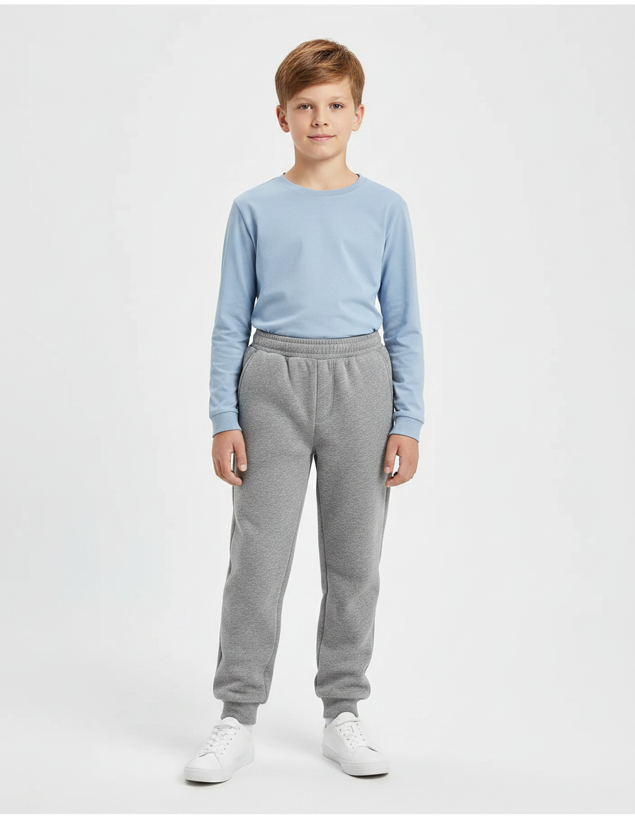 Pantalon Gris Molletonné Sport Enfant Confortable