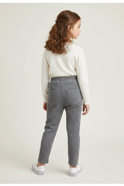 Pantalon Gris Fille - Cordé