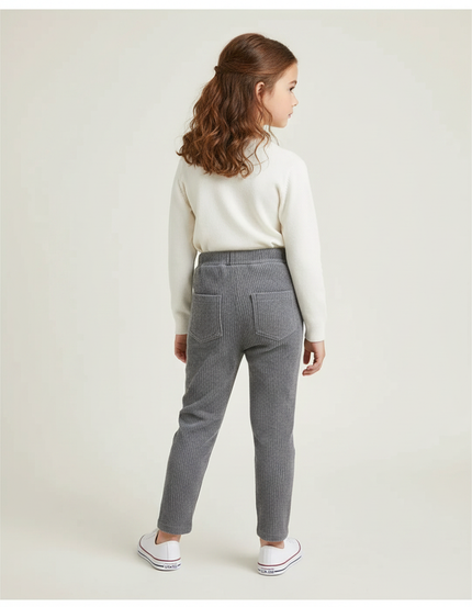 Pantalon Gris Fille - Cordé