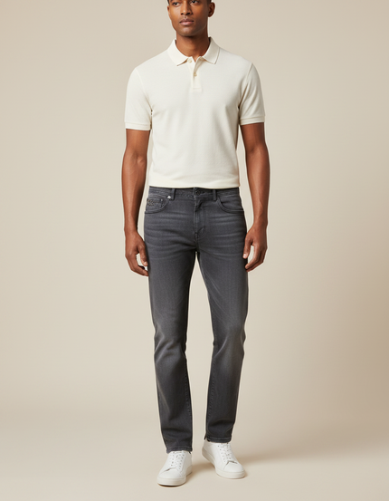 Pantalon Gris Jean Droit Homme Décontracté