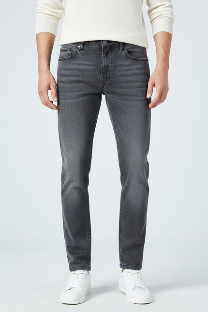 Pantalon Gris Slim Homme Denim Décontracté Tendance - Jean