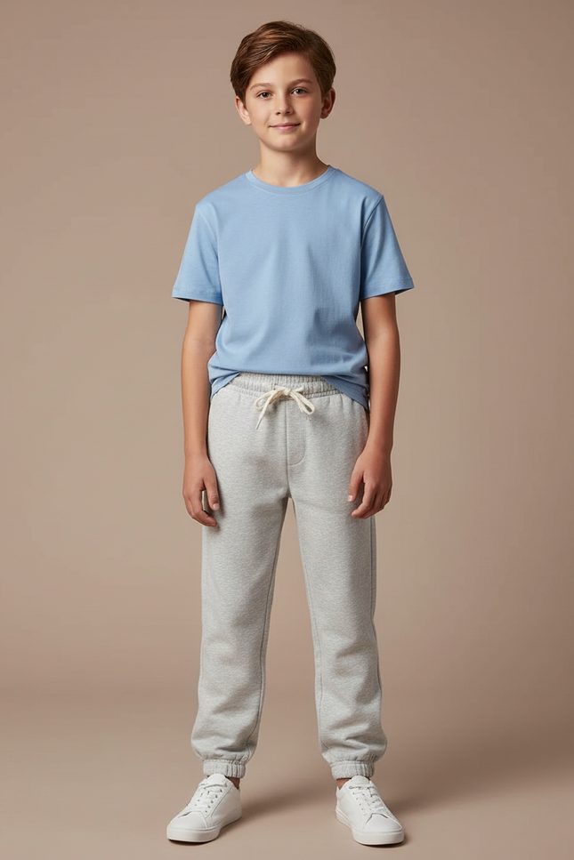 Pantalon Gris Molletonné Ample Cordon Enfant