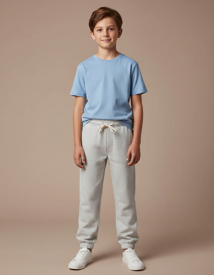 Pantalon Gris Molletonné Ample Cordon Enfant