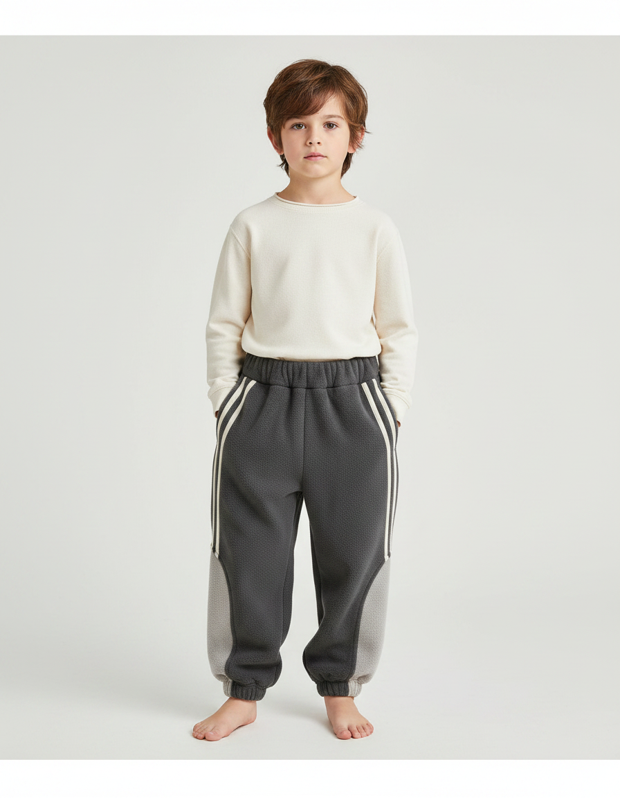 Pantalon Gris Molletonné Sport Ample Enfant