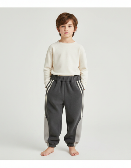 Pantalon Gris Molletonné Sport Ample Enfant
