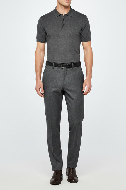 Pantalon Costume Gris Foncé - Laine