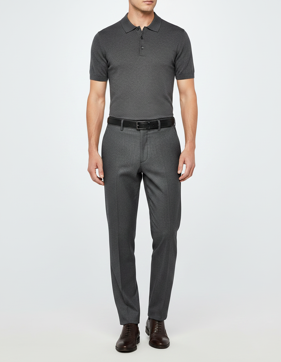 Pantalon Costume Gris Foncé - Laine