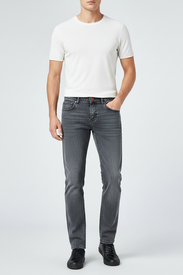 Pantalon Gris Jean Slim Décontracté Homme