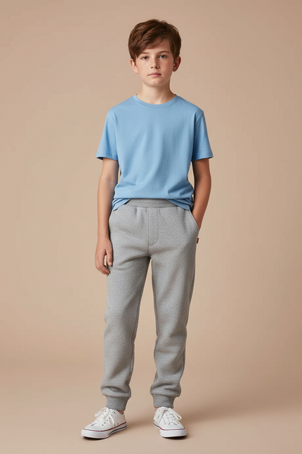 Pantalon Gris Molletonné Enfant Décontracté Doux