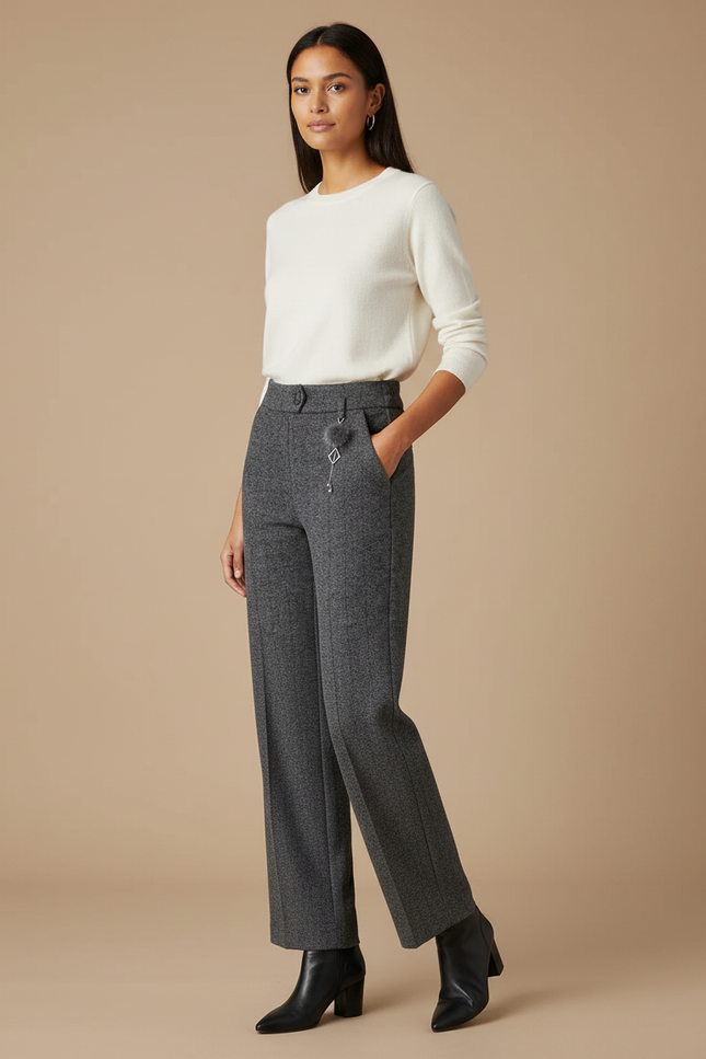 Pantalon Tweed Gris