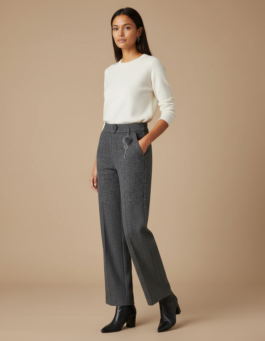 Pantalon Tweed Gris