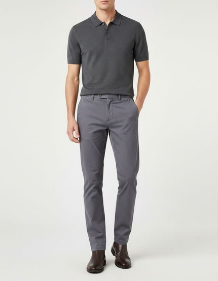 Pantalon Gris Homme Décontracté Coton Droit Élastique