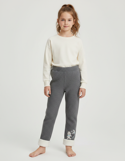 Pantalon Gris Fille Droit
