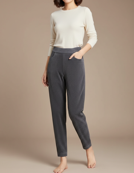 Pantalon Carotte Gris - Cordé