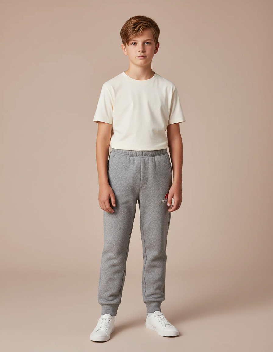 Pantalon Gris Jogger Molletonné Confortable Enfant Sport